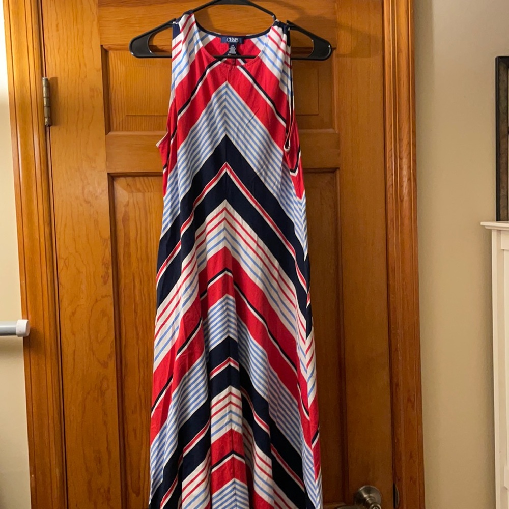 Chaps Flag Lake Maxi Striped Red White & Blue